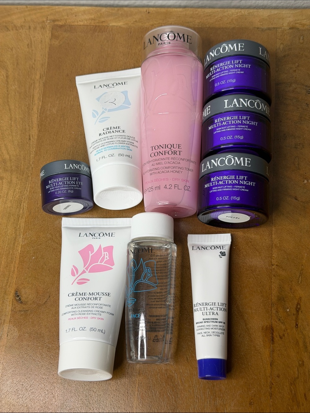 9 pc Lancôme Skincare mini lot Tonique Rénergie Lift